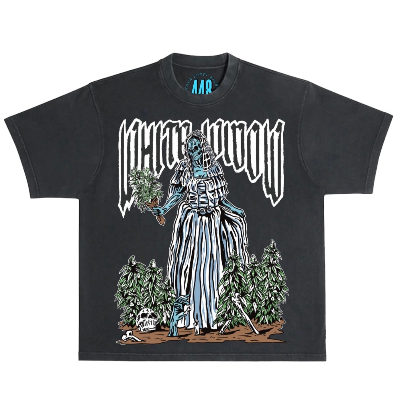 Short sleeve White Widow Faded Black Heavyweight Tee