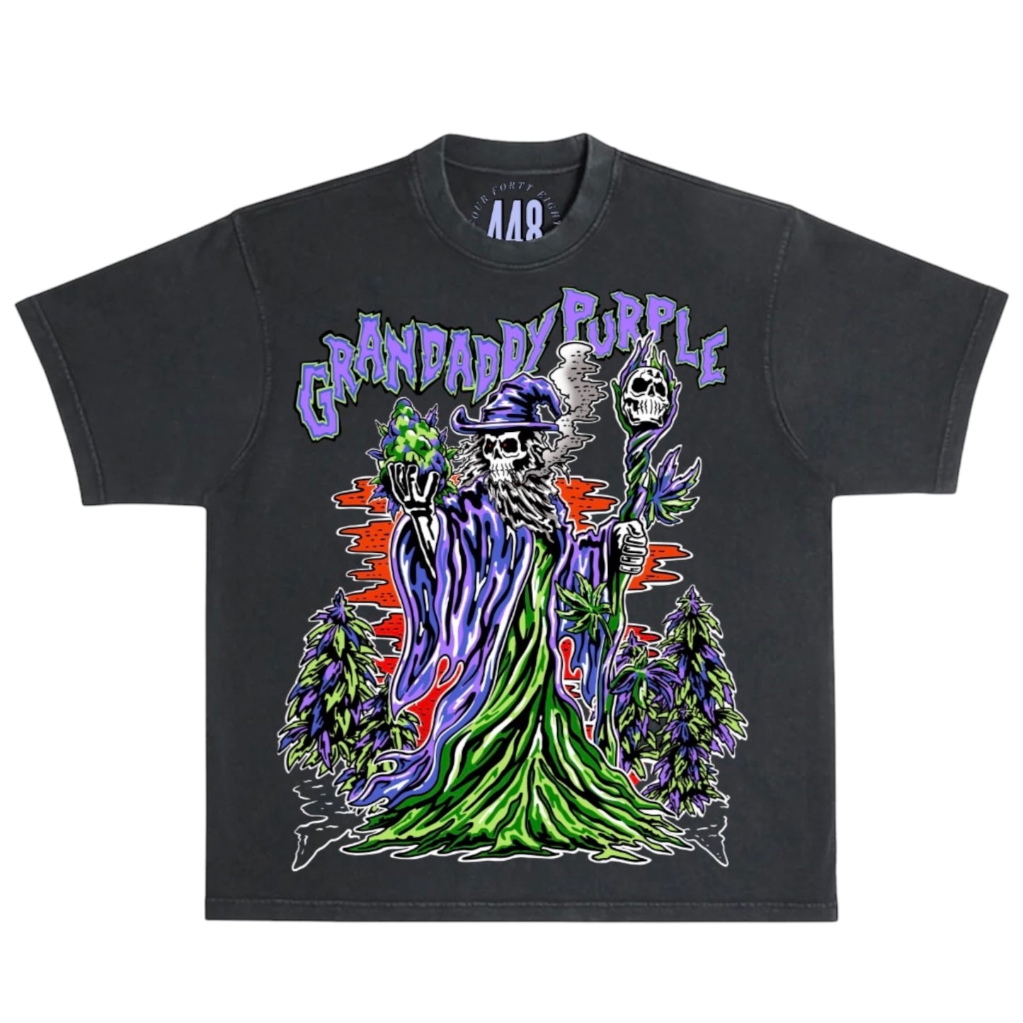 Short sleeve Grandaddy Purple Faded Black Heavyweight Tee