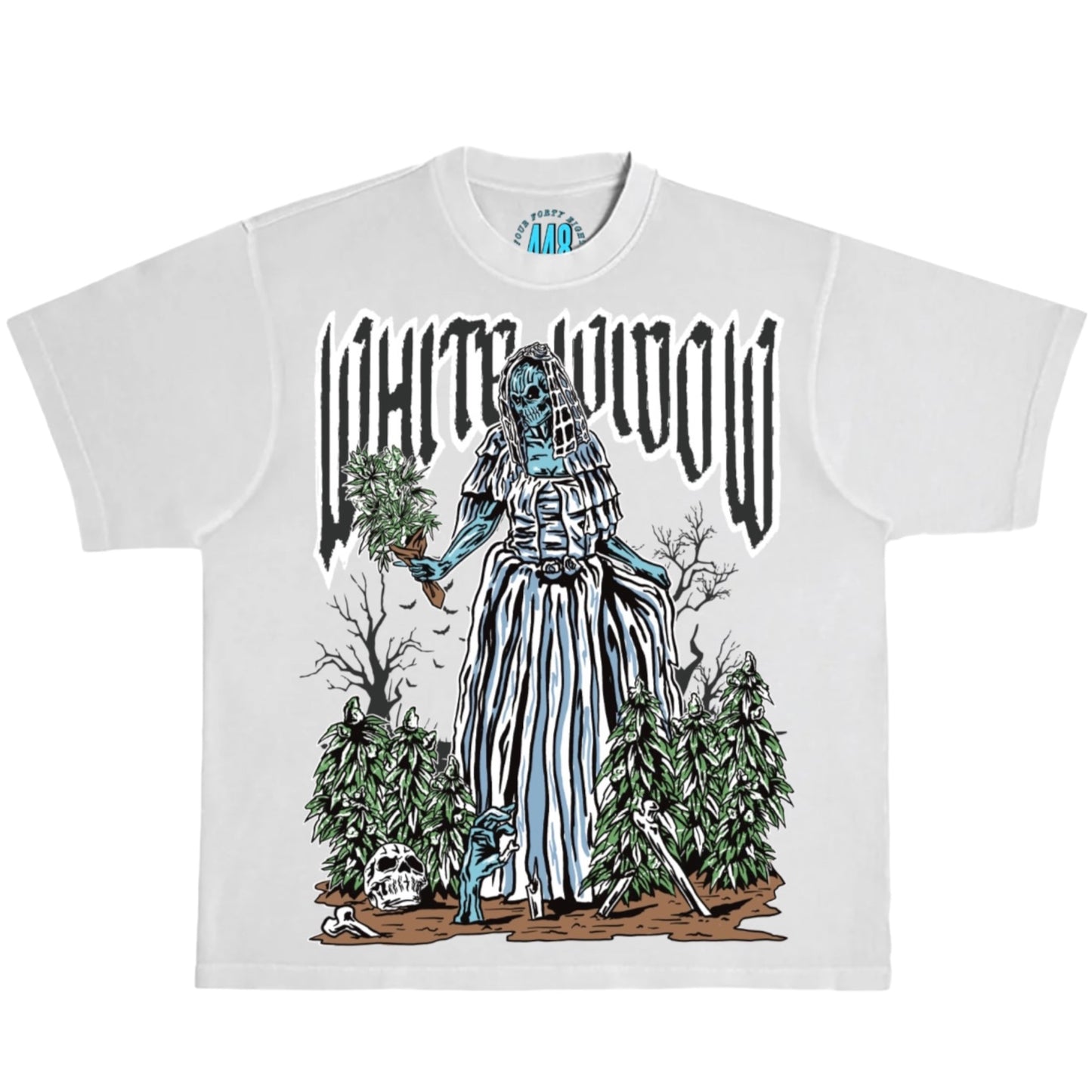 Short Sleeve White Widow Cement Heavyweight Tee