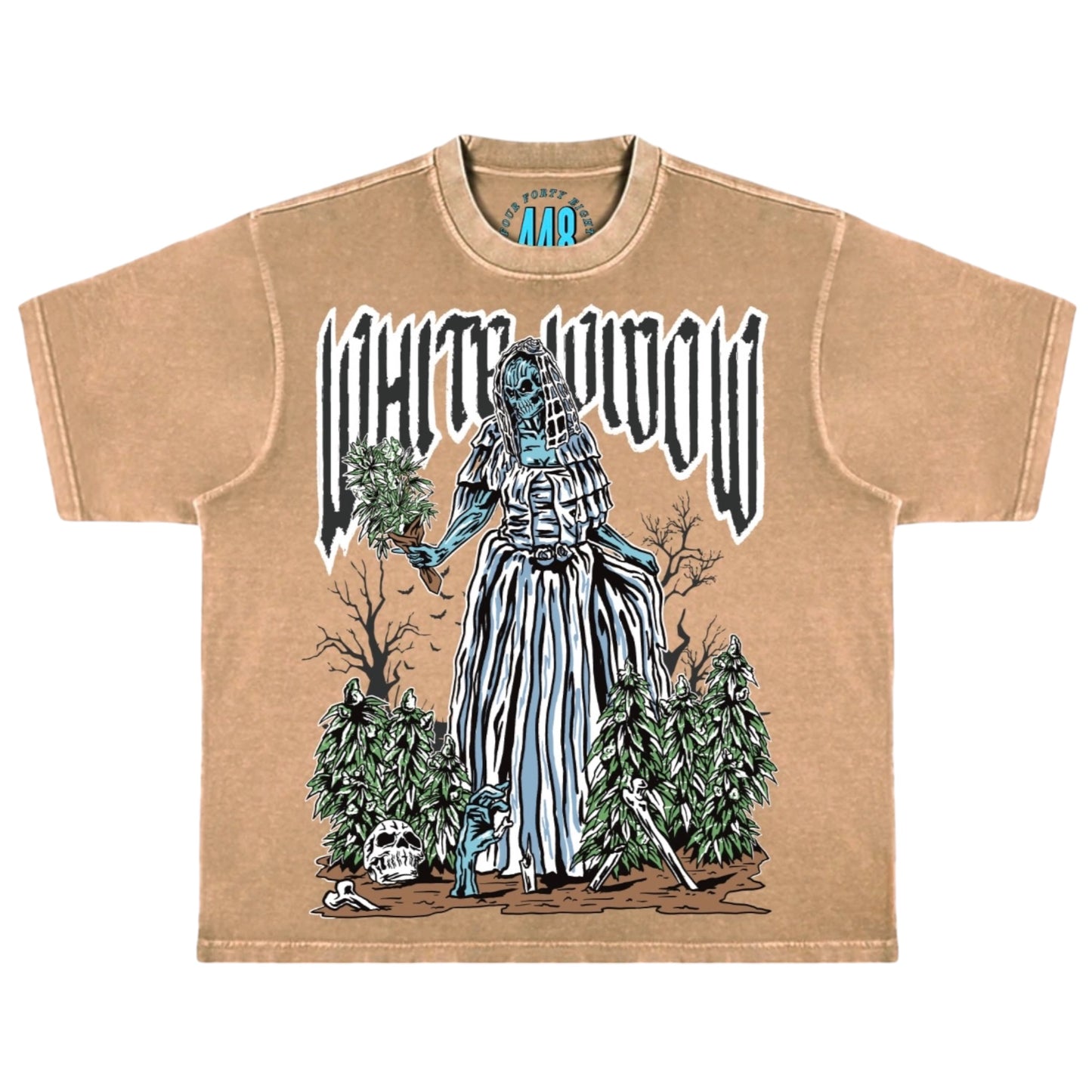 Short sleeve White Widow Saddle Brown Heavyweight Tee