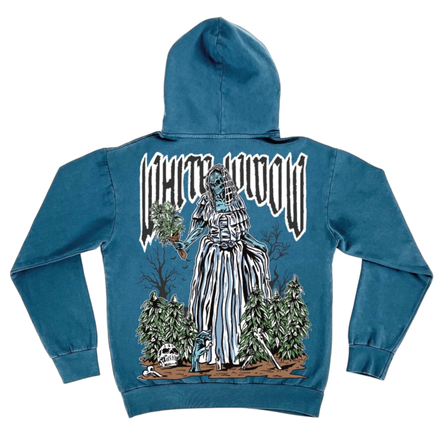 Long sleeve White Widow Pebble Blue Heavyweight Hoodie