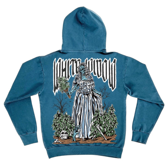 Long sleeve White Widow Pebble Blue Heavyweight Hoodie