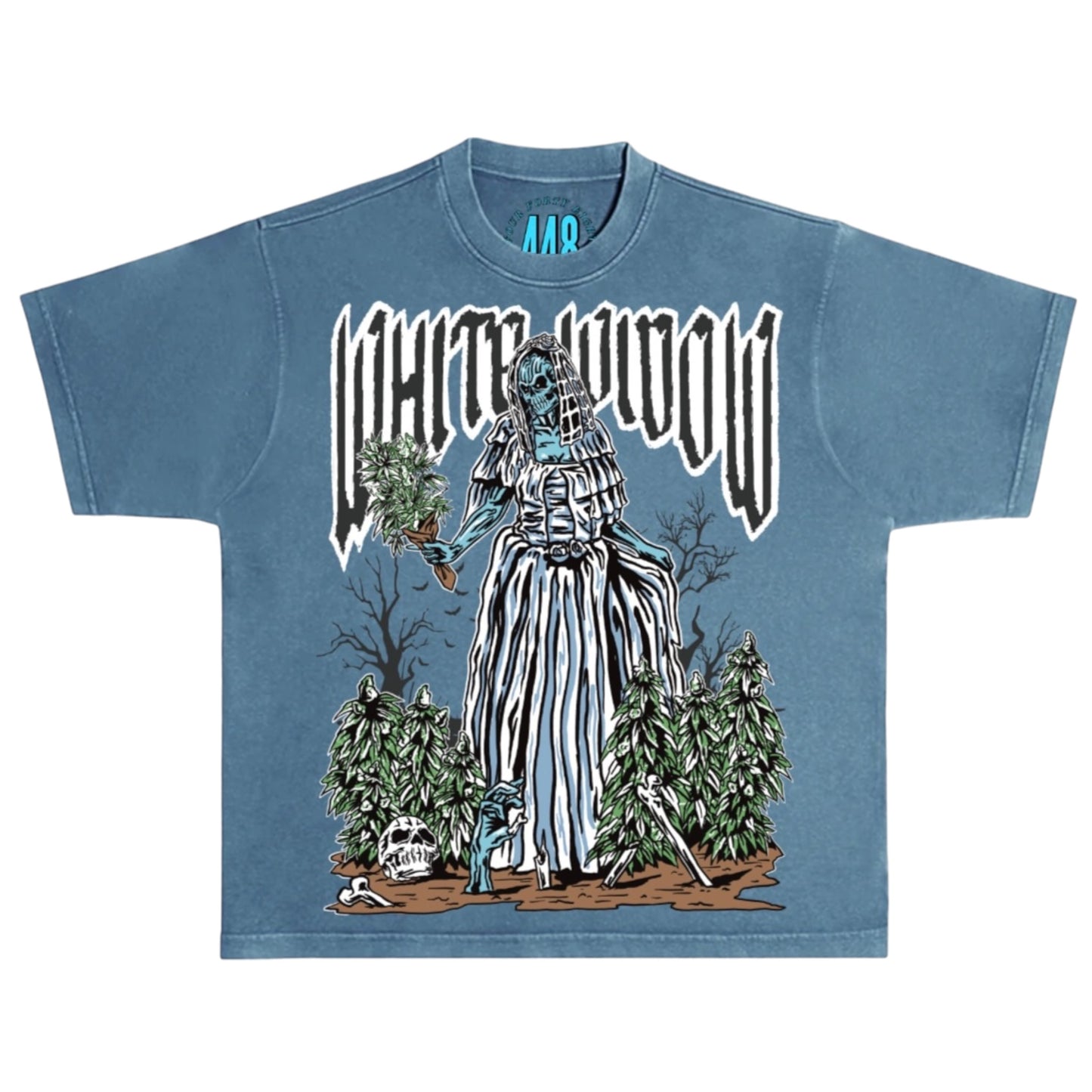 Short sleeve White Widow Pebble Blue Heavyweight Tee